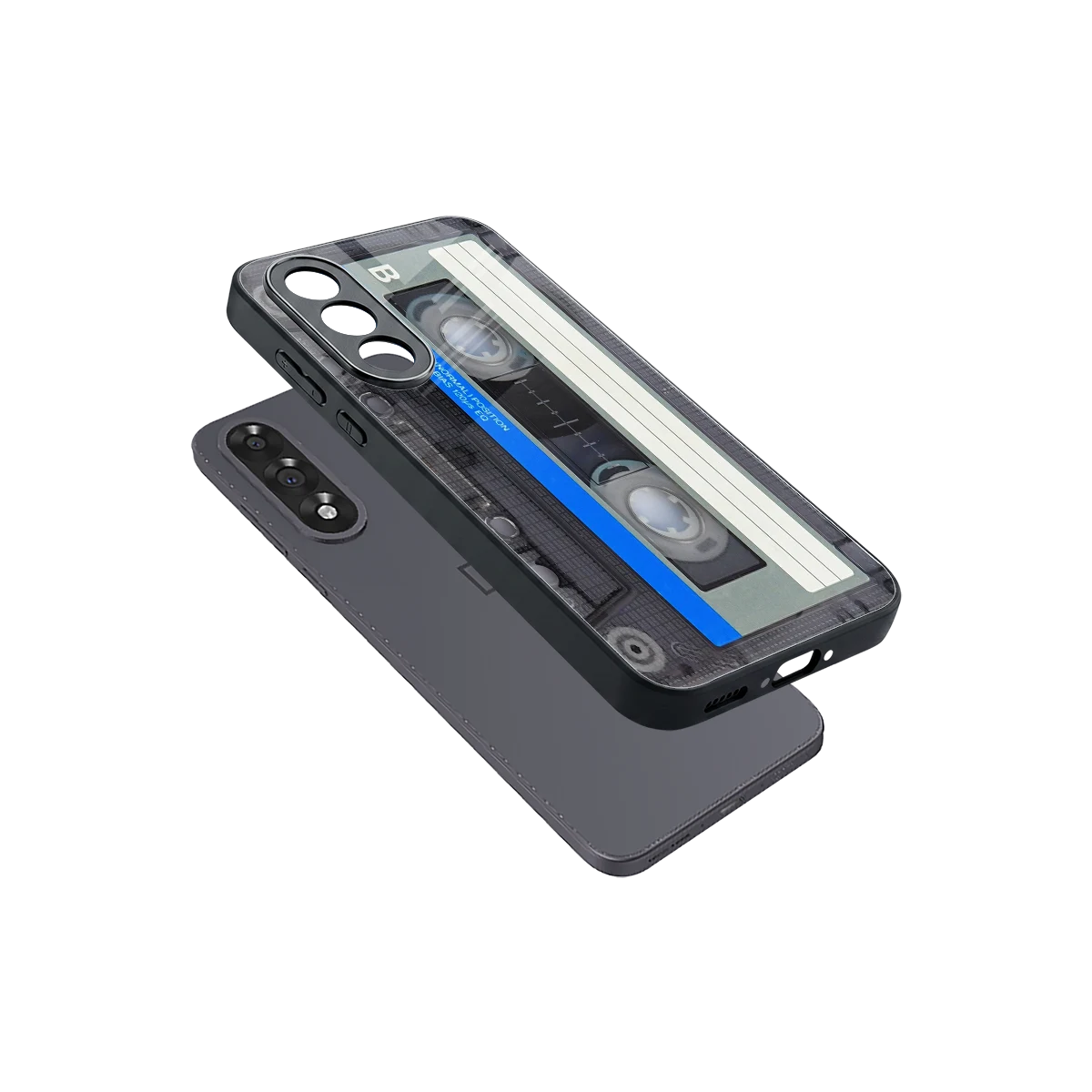 Cassette Retro sleek oneplus nord 5 cover with tempered glass back and TPU edges