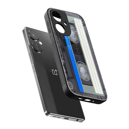 Cassette Retro sleek oneplus nord ce 3 cover with tempered glass back and TPU edges