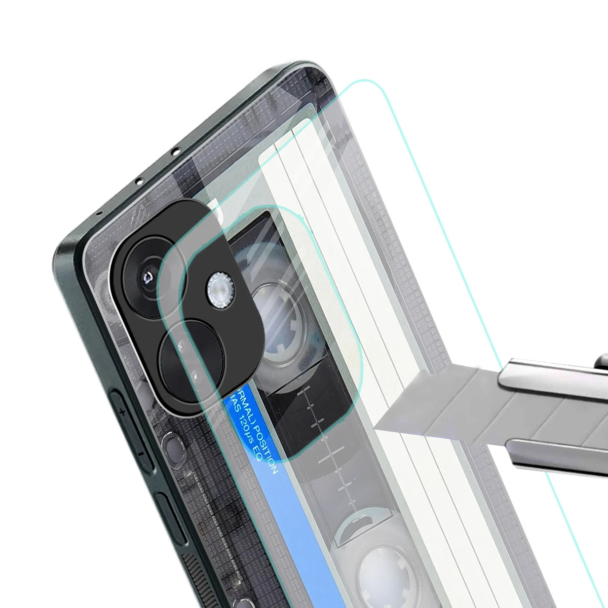Cassette Retro stylish phone case for oneplus nord ce 3 | glossy glass and slim fit