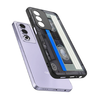 Cassette Retro sleek oppo a3 pro cover with tempered glass back and TPU edges