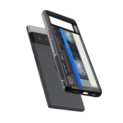 Cassette Retro sleek google pixel 6 pro cover with tempered glass back and TPU edges