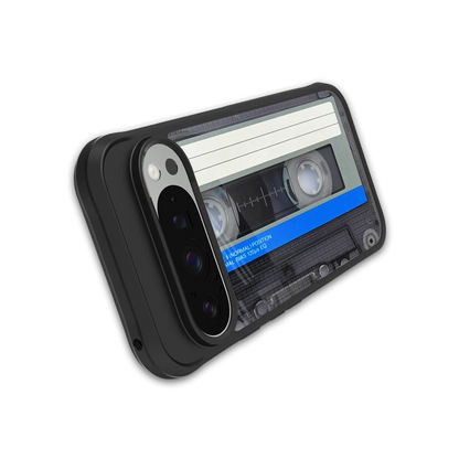 Cassette Retro stylish phone case for google pixel 9 pro xl | glossy glass and slim fit