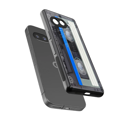 Cassette Retro sleek google pixel 10a cover with tempered glass back and TPU edges