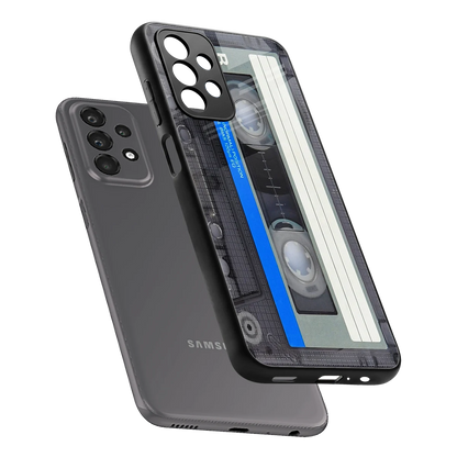 Cassette Retro sleek samsung galaxy a23 cover with tempered glass back and TPU edges