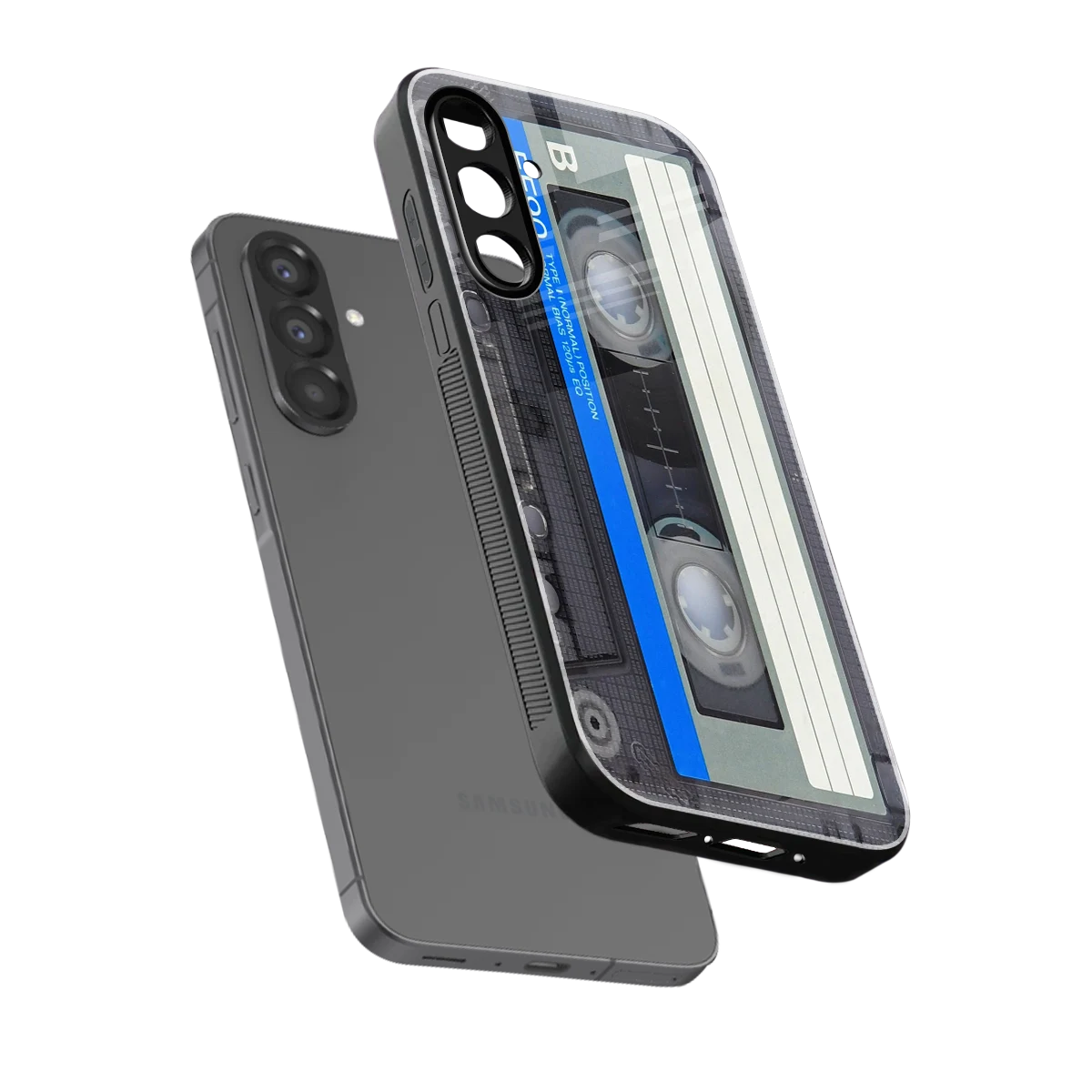 Cassette Retro sleek samsung galaxy a37 5g cover with tempered glass back and TPU edges