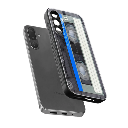 Cassette Retro sleek samsung galaxy m56 5g cover with tempered glass back and TPU edges