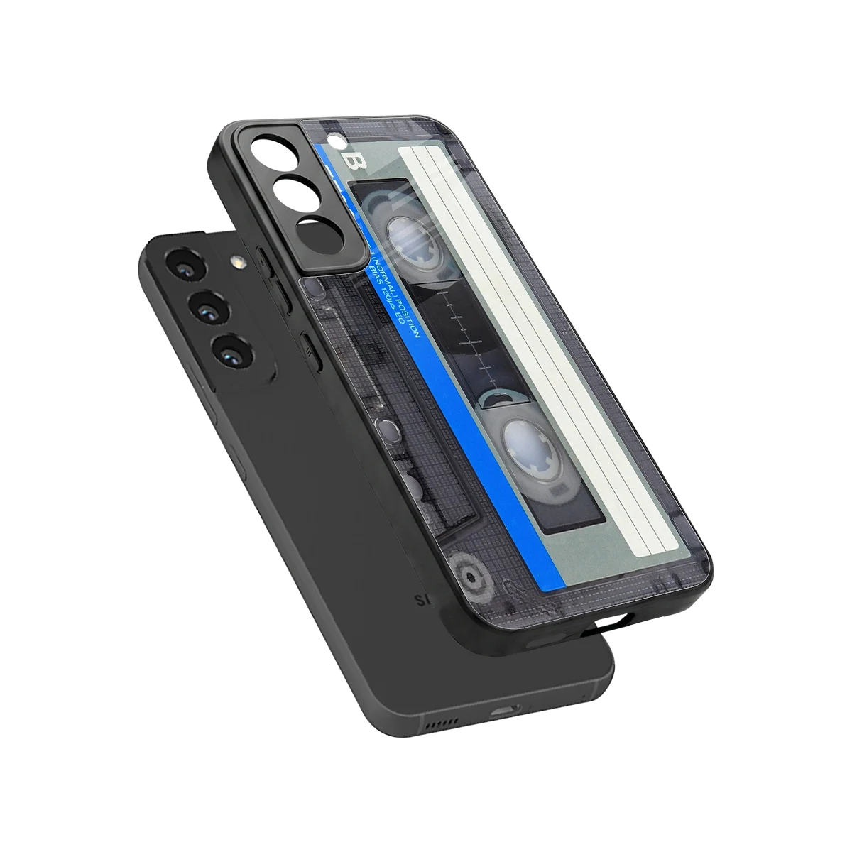 Cassette Retro sleek samsung galaxy s22 cover with tempered glass back and TPU edges