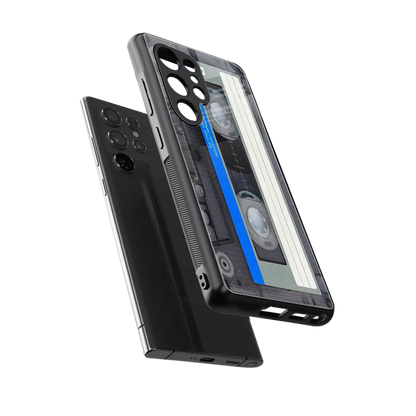 Cassette Retro sleek samsung galaxy s25 ultra cover with tempered glass back and TPU edges