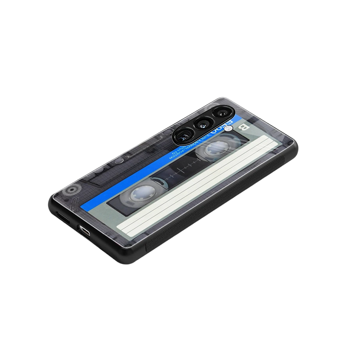 Cassette Retro stylish phone case for samsung galaxy s25 | glossy glass and slim fit