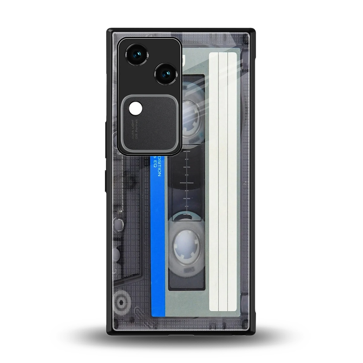 Cassette Retro back phone cover | glass case for vivo v30