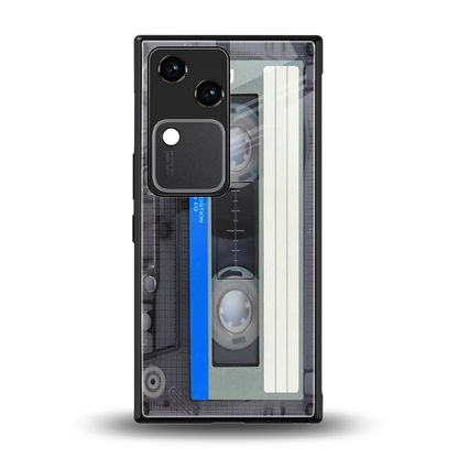 Cassette Retro back phone cover | glass case for vivo v30