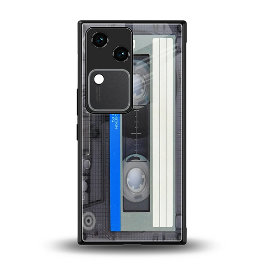 Cassette Retro back phone cover | glass case for vivo v30