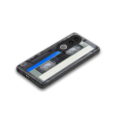 Cassette Retro stylish phone case for vivo v50 | glossy glass and slim fit