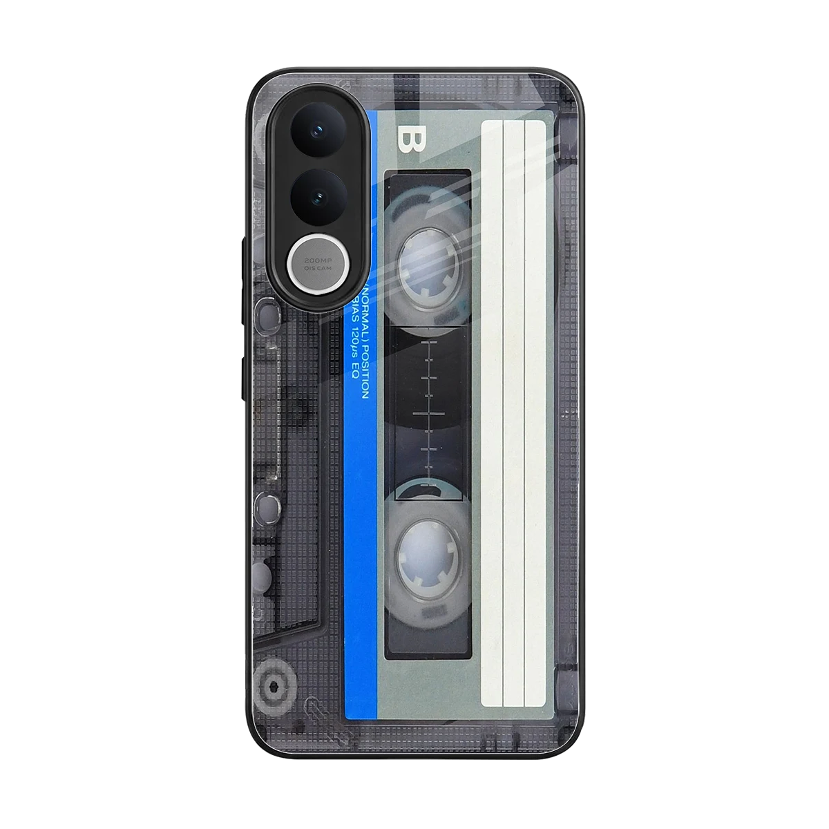 Cassette Retro back phone cover | glass case for vivo v70 fe