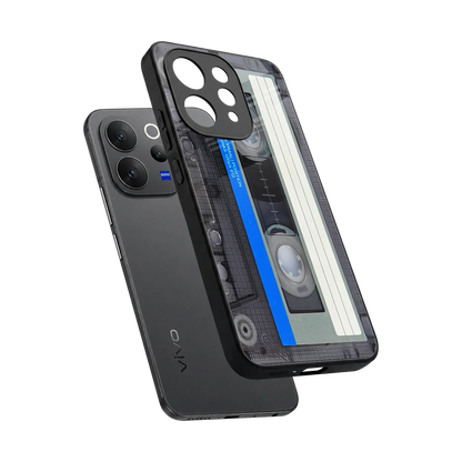 Cassette Retro sleek vivo v70 elite cover with tempered glass back and TPU edges