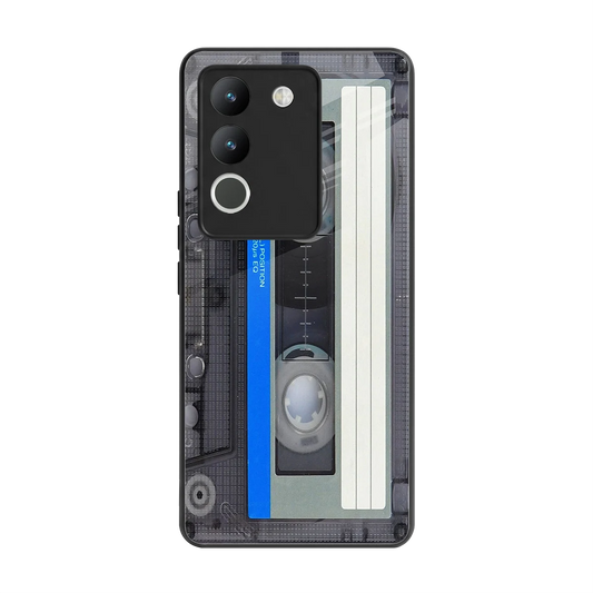 Cassette Retro back phone cover | glass case for vivo y200 5g