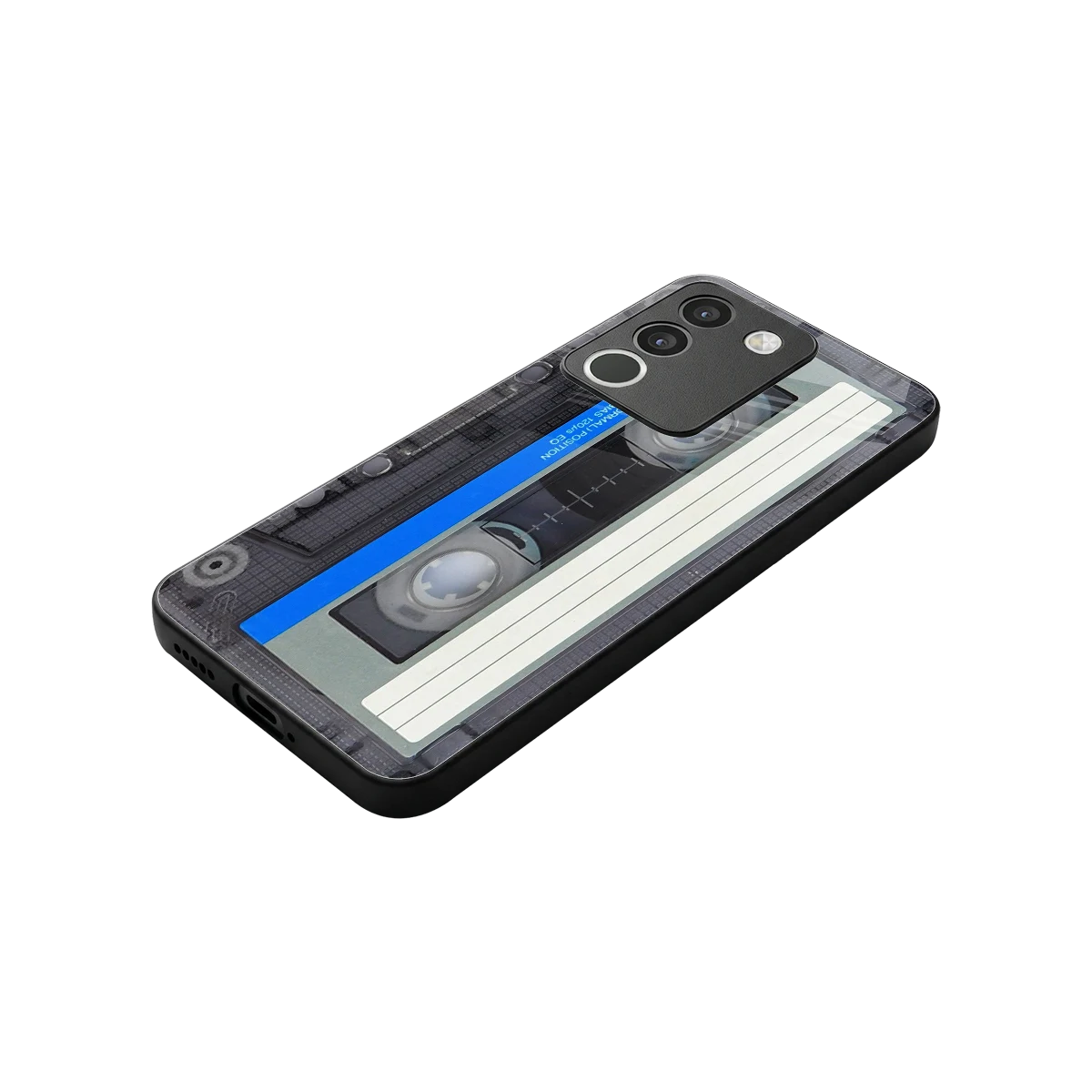Cassette Retro stylish phone case for vivo y200 5g | glossy glass and slim fit