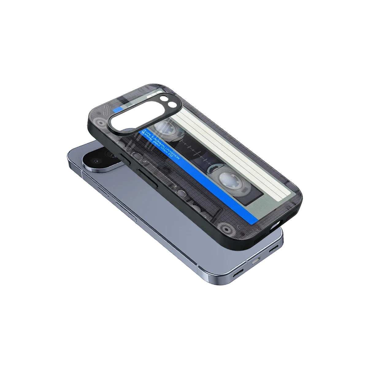 Cassette Retro sleek google pixel 10 pro cover with tempered glass back and TPU edges