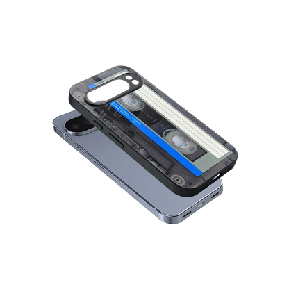 Cassette Retro sleek google pixel 10 pro cover with tempered glass back and TPU edges
