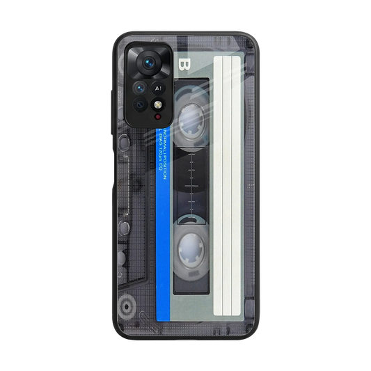 Cassette Retro back phone cover | glass case for redmi note 11 pro