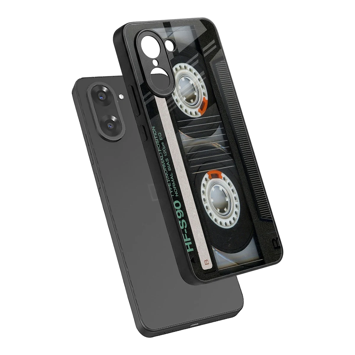Cassette Tape sleek oneplus nord ce5 5g cover with tempered glass back and TPU edges