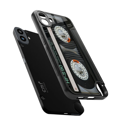 Cassette Tape sleek cmf nothing phone 1 cover with tempered glass back and TPU edges