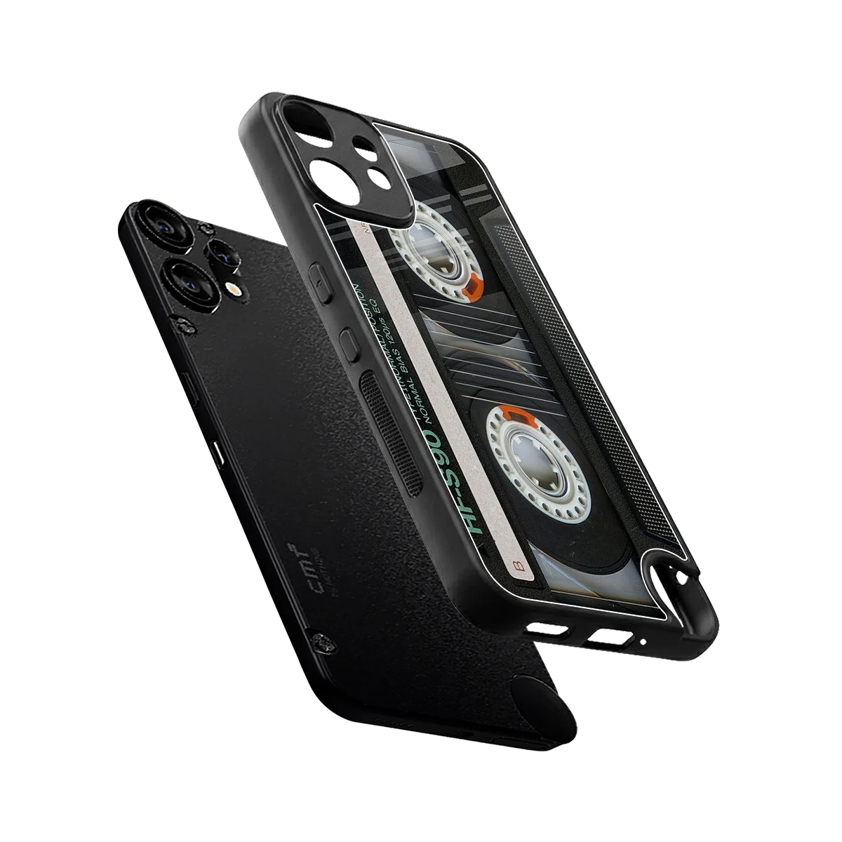 Cassette Tape sleek cmf nothing phone 2 pro cover with tempered glass back and TPU edges