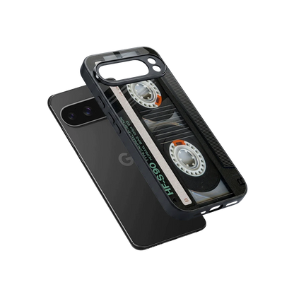 Cassette Tape sleek google pixel 10 pro xl cover with tempered glass back and TPU edges