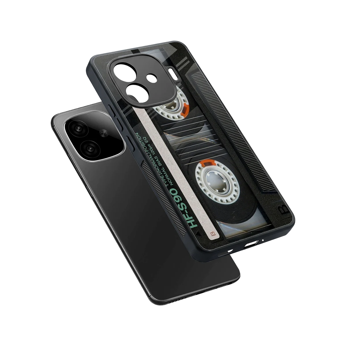 Cassette Tape sleek iqoo neo 10r 5g cover with tempered glass back and TPU edges