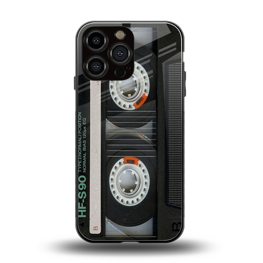 Cassette Tape back phone cover | glass case for iphone 15 pro max