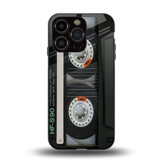 Cassette Tape back phone cover | glass case for iphone 15 pro