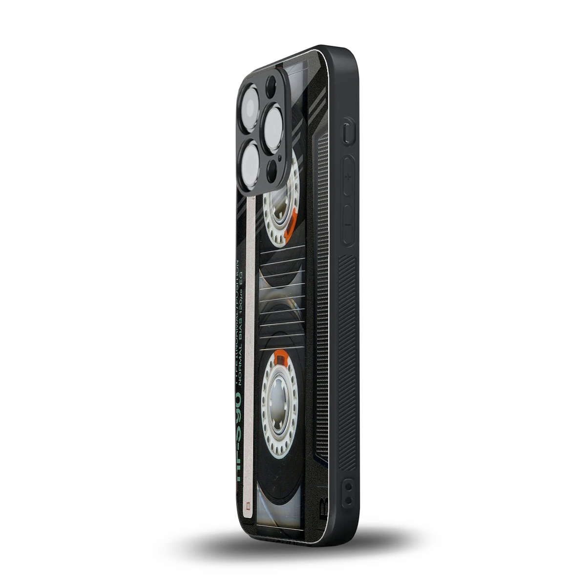 Cassette Tape iphone 15 pro mobile cover | shockproof glass phone case