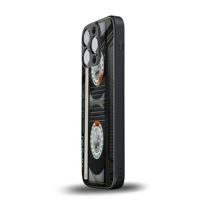 Cassette Tape iphone 15 pro mobile cover | shockproof glass phone case