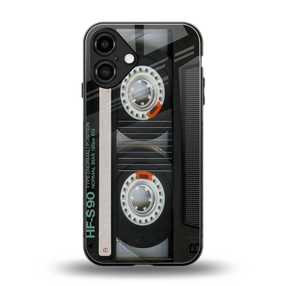Cassette Tape back phone cover | glass case for iphone 16 plus