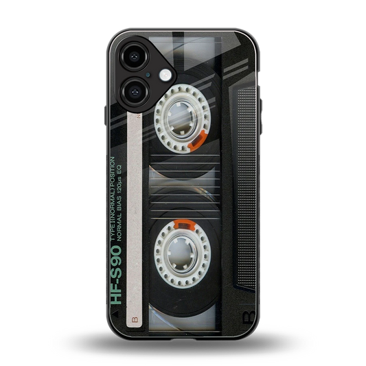 Cassette Tape back phone cover | glass case for iphone 16 plus