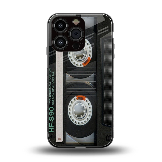 Cassette Tape back phone cover | glass case for iphone 16 pro