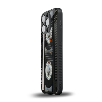 Cassette Tape iphone 16 pro mobile cover | shockproof glass phone case