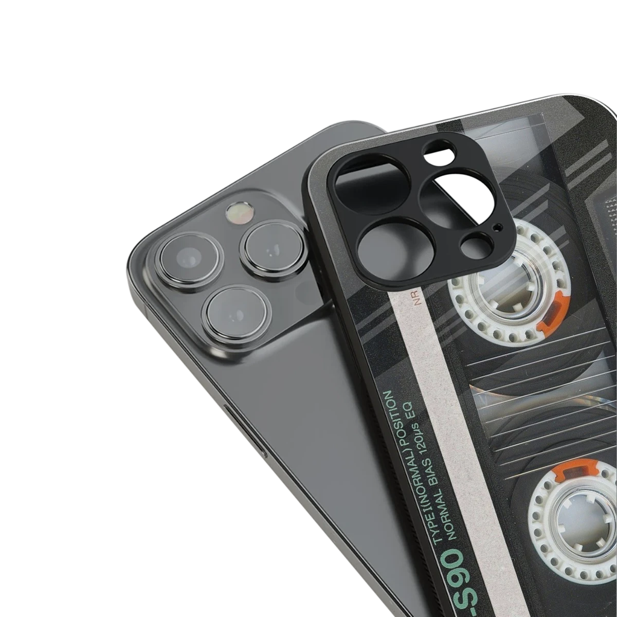 Cassette Tape stylish phone case for iphone 15 pro | glossy glass and slim fit