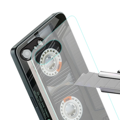 Cassette Tape stylish phone case for iphone 16e | glossy glass and slim fit