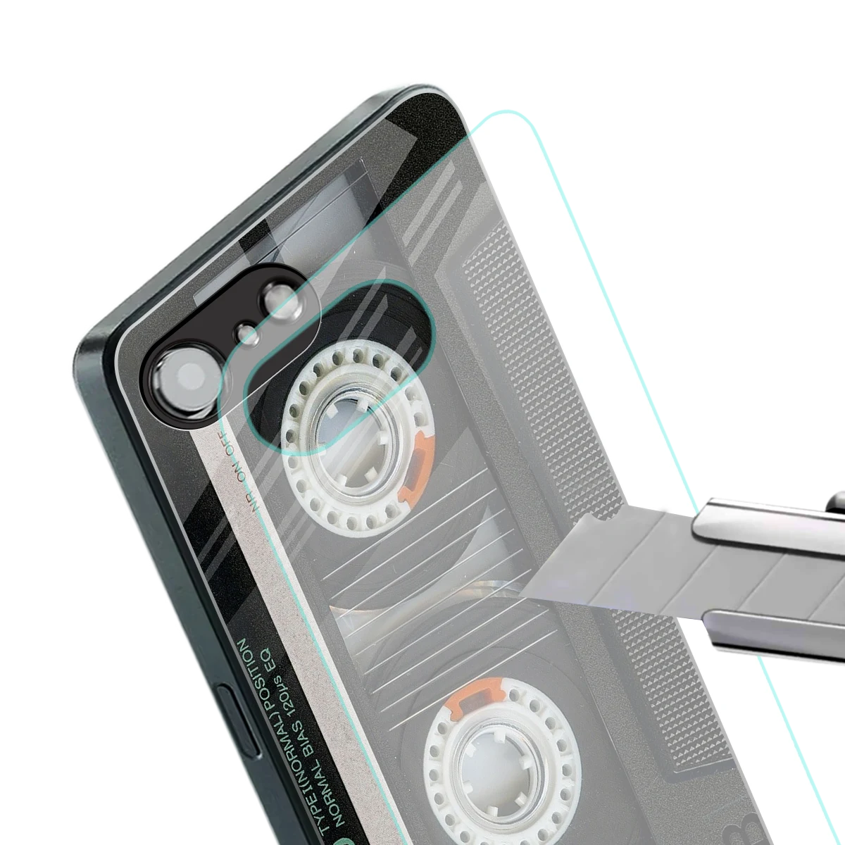 Cassette Tape stylish phone case for iphone 17e | glossy glass and slim fit