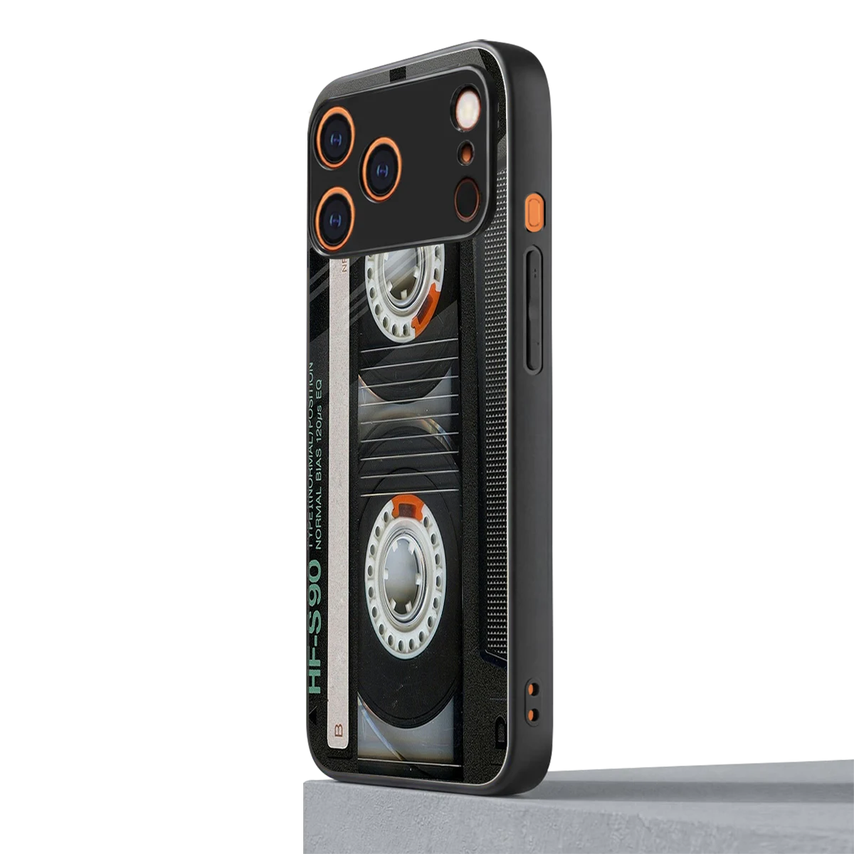 Cassette Tape iphone 17 pro mobile cover | shockproof glass phone case