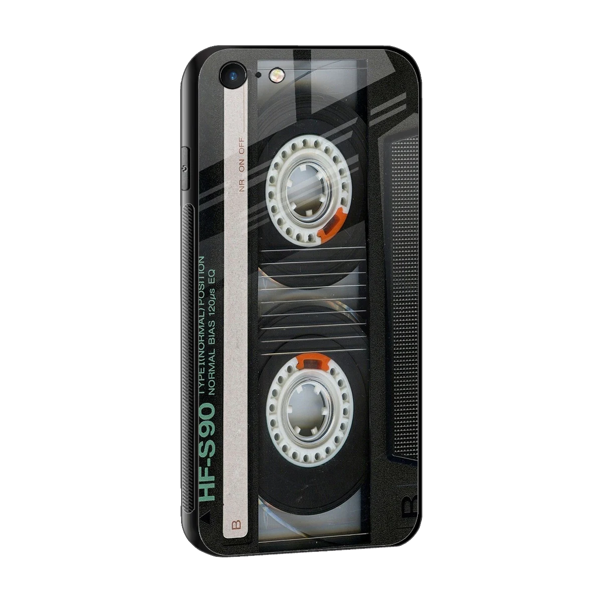 Cassette Tape sleek iphone 6s plus cover with tempered glass back and TPU edges