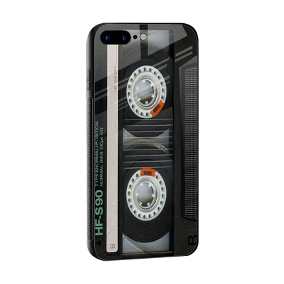 Cassette Tape sleek iphone 7 plus cover with tempered glass back and TPU edges