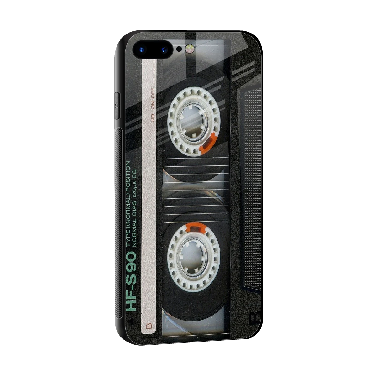 Cassette Tape sleek iphone 8 plus cover with tempered glass back and TPU edges