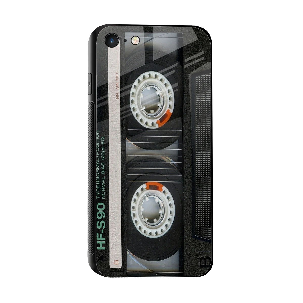 Cassette Tape sleek iphone 7 cover with tempered glass back and TPU edges