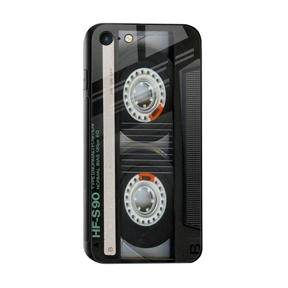 Cassette Tape sleek iphone 7 cover with tempered glass back and TPU edges
