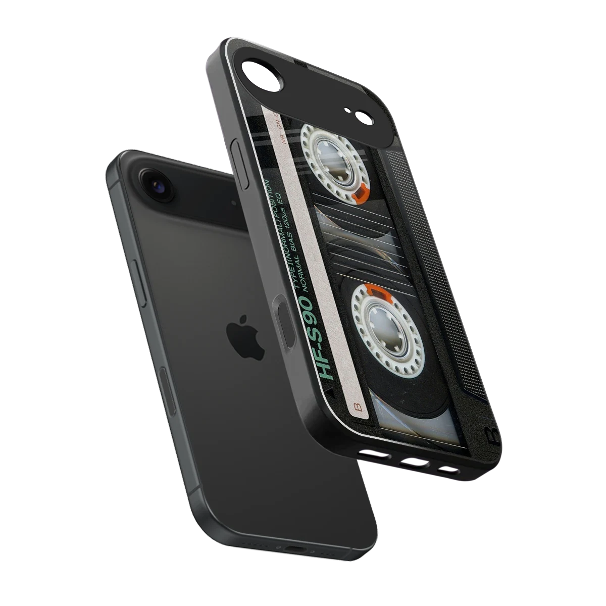 Cassette Tape sleek iphone air cover with tempered glass back and TPU edges