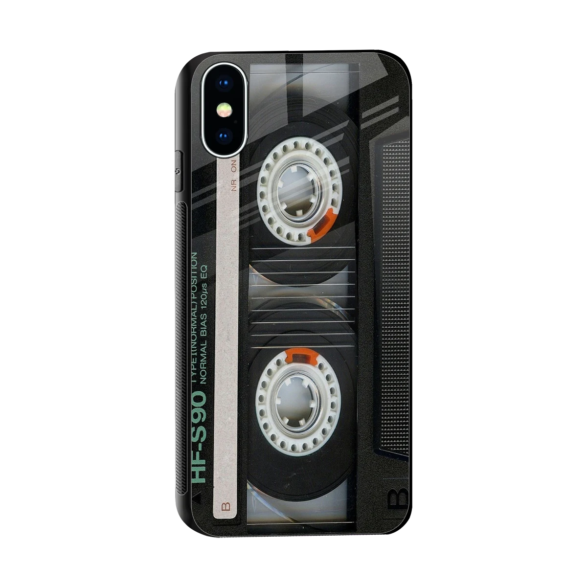 Cassette Tape sleek iphone x cover with tempered glass back and TPU edges
