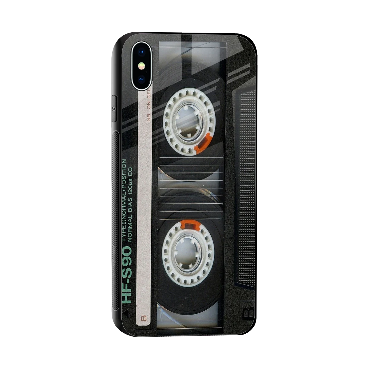 Cassette Tape sleek iphone xs max cover with tempered glass back and TPU edges
