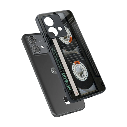 Cassette Tape sleek motorola edge 40 neo 5g cover with tempered glass back and TPU edges